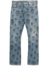 Alexander Mcqueen Jeans Mit Totenkopf-print In Blue