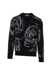 Alexander Mcqueen Skull-print Knitted Jumper In Black