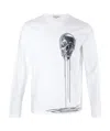Alexander Mcqueen Skull Print Long-sleeved T-shirt In White