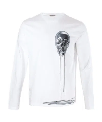 Alexander Mcqueen Skull Print Long-sleeved T-shirt In White