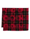 Alexander Mcqueen Tartan Wool Skull Scarf In In 红色