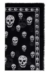 Alexander Mcqueen Skull Print Scarf In Black