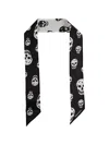 Alexander Mcqueen Rectangular Scarf Two Tone Skull Motif In Black