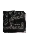 Alexander Mcqueen Skull Pattern Silk Scarf In Black