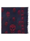 Alexander Mcqueen Scarf With Jacquard Pattern In Blue
