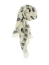 Alexander Mcqueen Skull-print Scarf In Neutrals