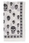 Alexander Mcqueen Contrasting Skull Print Scarf In White