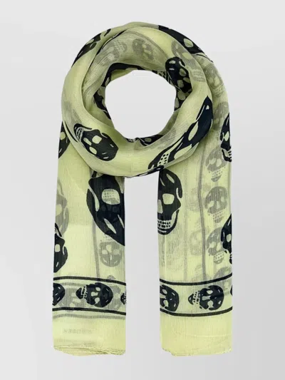 ALEXANDER MCQUEEN SKULL PRINT SHEER SILK SCARF