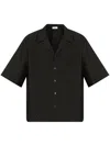 Alexander Mcqueen Camp Collar Hawaiian Black Viscose Shirt In Black