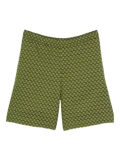 Alexander Mcqueen Skull-print Shorts In Green