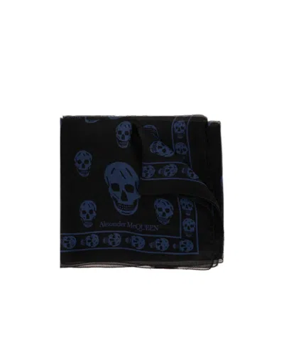 Alexander Mcqueen Skull-print Silk Scarf In Black