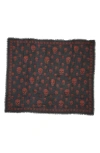 Alexander Mcqueen Skull Print Silk Scarf In Black/amber