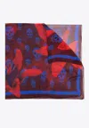 Alexander Mcqueen Skull Print Silk Scarf In Red