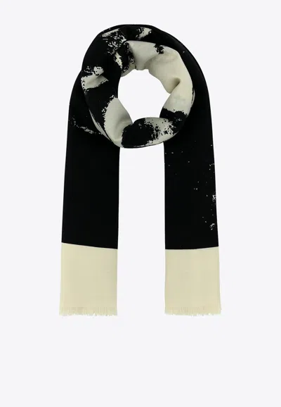 Alexander Mcqueen Skull-print Silk Scarf In White