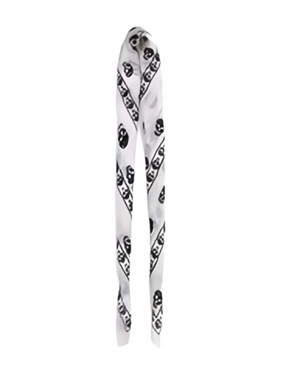 Alexander Mcqueen Skull-print Silk Scarf In White