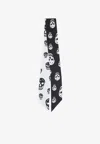Alexander Mcqueen Rectangular Scarf Two Tone Skull Motif In Black