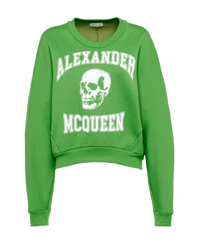 ALEXANDER MCQUEEN ALEXANDER MCQUEEN VARSIITY SKULL PRINTED CREWNECK SWEATSHIRT