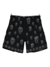 Alexander Mcqueen Skull-print Swim Shorts In Black