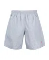 Alexander Mcqueen Embroidered Skull Swim Shorts In Gray