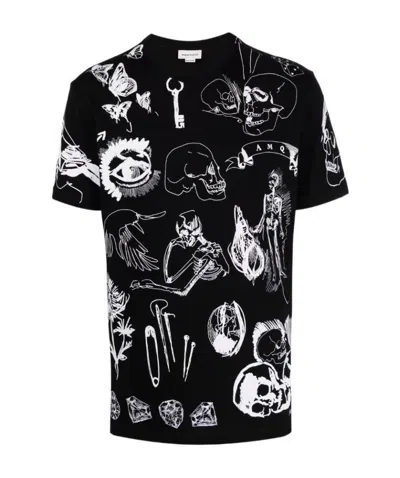 Alexander Mcqueen Skull Print T-shirt In Black