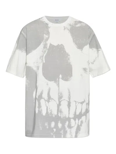 Alexander Mcqueen Skull-print T-shirt In Gray
