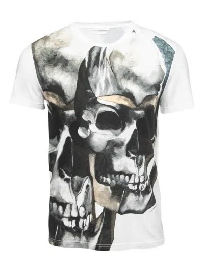 Pre-owned Alexander Mcqueen Skull-print T-shirt In White