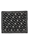 Alexander Mcqueen Mcqueen Skull Print Wool Fringe Scarf In Black