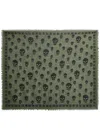 Alexander Mcqueen Skull Print Wool Scarf In Khaki