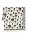 Alexander Mcqueen Alexander Mc Queen Biker Skull Wool Scarf In White