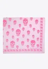 Alexander Mcqueen Skull Print Wool Scarf In Pink
