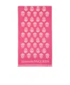 Alexander Mcqueen Skull-print Wool Scarf In Pink