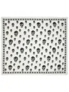 Alexander Mcqueen Classic Silk Chiffon Skull Scarf In Weiss