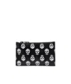 Alexander Mcqueen Skull-print Zipped Wallet In Black