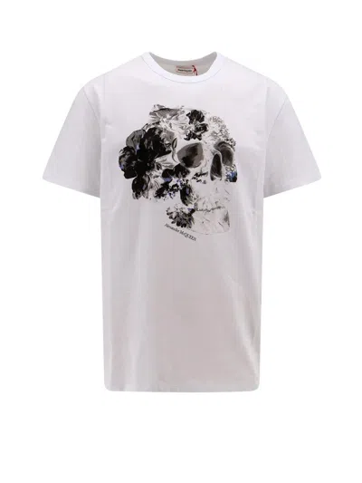 Alexander Mcqueen Skull Printed Crewneck T-shirt In White