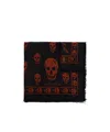 Alexander Mcqueen Classic Skull Print Scarf In Black