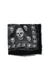 Alexander Mcqueen Skull-print Silk Scarf In Black