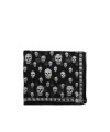 Alexander Mcqueen Skull-print Zipped Wallet In Black