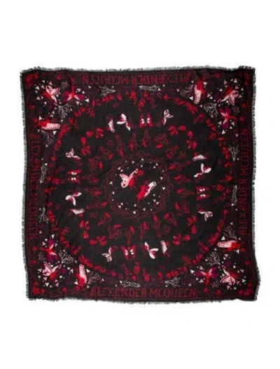 Pre-owned Alexander Mcqueen Skull Printed Scarf In Black