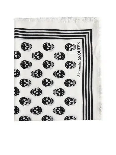 Alexander Mcqueen Skull Printed Scarf In Multi