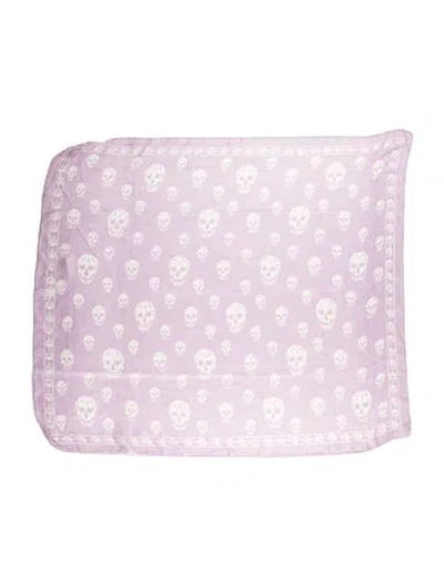 Pre-owned Alexander Mcqueen Skull Printed Scarf In Purple