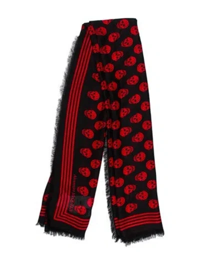 Pre-owned Alexander Mcqueen Skull Printed Scarf W/ Tags In Multi