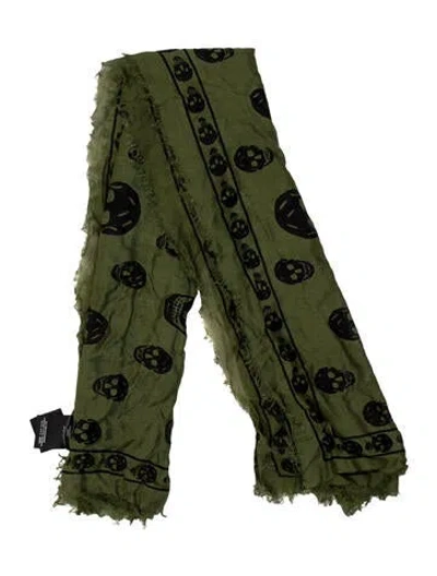 Pre-owned Alexander Mcqueen Skull Printed Scarf W/ Tags In Multi