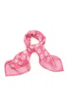 Alexander Mcqueen Pink Silk Scarf With Skull Pattern In Pink