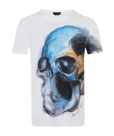 Alexander Mcqueen Skull Printed T-shirt In White