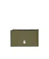 Alexander Mcqueen Skull Printed Zip-up Cardholder In Green