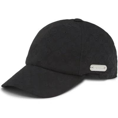 Alexander Mcqueen Skull Repeat Jacquard Baseball Cap In Black