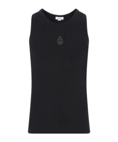 Alexander Mcqueen Alexander Mc Queen Skull Cotton Top In Black
