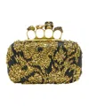 Alexander Mcqueen Embellished Skull Knuckle Clutch Bag