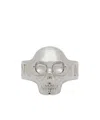 Alexander Mcqueen Skull Mcqueen Ring In Gray