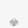 Alexander Mcqueen Skull Mcqueen Ring In Palladium